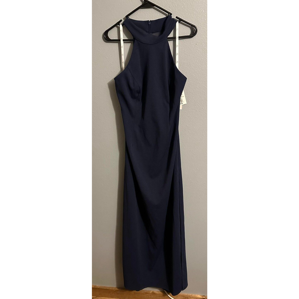 Davids Bridal Halter with Illusion Dess Womens Plus Size 16 Formal Prom Wedding